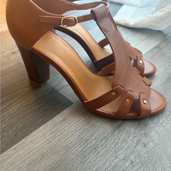 Brown Leather Sezane Heel Sandals - Like New - Size 8 - Picture 5 of 14